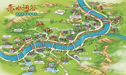 赤水河谷国家级旅游度假区手绘地图